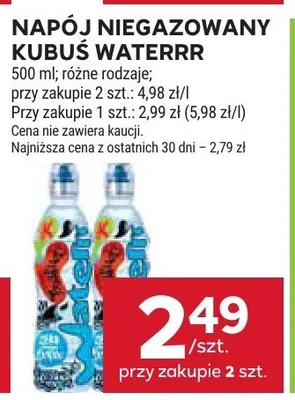 Napój niegazowany kubuś waterrr promocja w Stokrotka