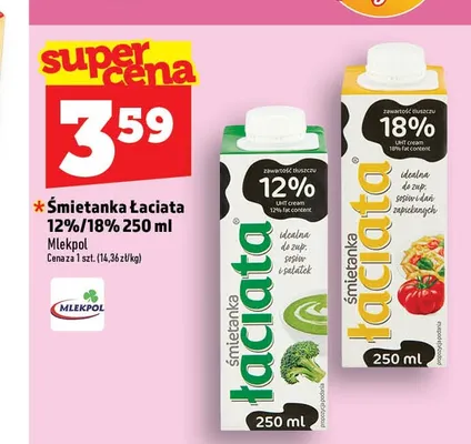 Śmietanka Łaciata 12% promocja w TOPAZ