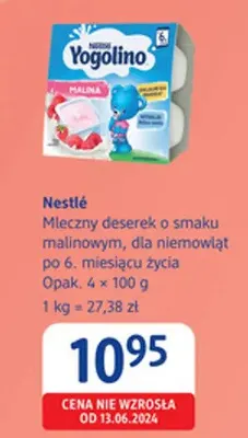 Mleczny deserek o smaku malinowym, dla niemowląt po 6. miesiącu życia promocja w Drogerie DM