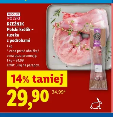 Polski królik - tuszka z podrobami Rzeźnik promocja w Lidl