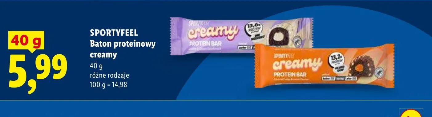 Baton proteinowy creamy Sportyfeel promocja w Lidl