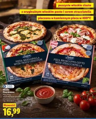 Pizza mrożona mozzarella z pesto genovese Deluxe promocja w Lidl