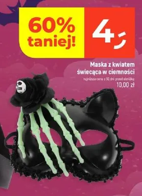 Maska z kwiatem świecąca w ciemności promocja w Dealz