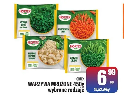 Warzywa mrożone Hortex promocja w Tomi Markt