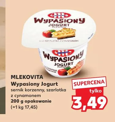 Wypasiony Jogurt szarlotka z cynamonem Mlekovita promocja w Kaufland