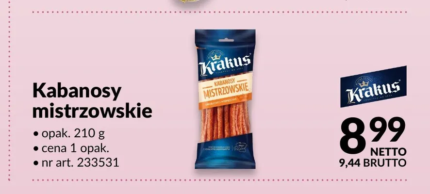 Kabanosy mistrzowskie Krakus promocja w Makro