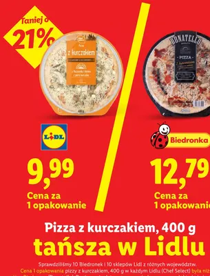Pizza z kurczakiem Chef Select promocja w Lidl