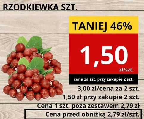 Rzodkiewka szt. promocja w Supeco
