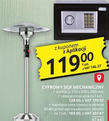 Sejf mechaniczny cyfrowy promocja w Selgros