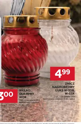 Znicz nagrobkowy Luks W-55B promocja w Stokrotka