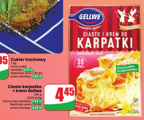 Ciasto karpatka + krem Gellwe promocja w Dino