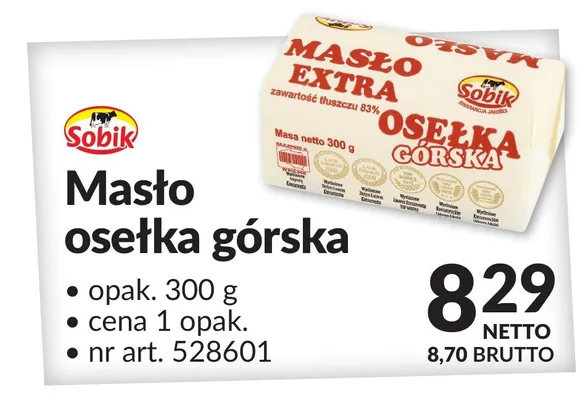 Masło osełka górska Sobik promocja w Makro