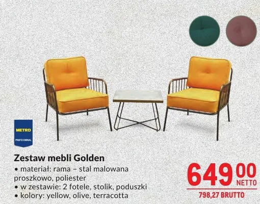 Zestaw mebli ogrodowych Golden promocja w Makro