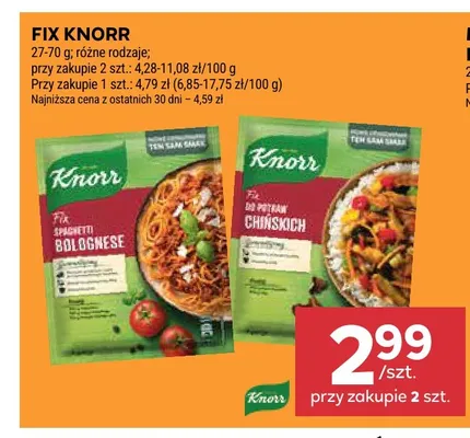 Fix Knorr Spaghetti Bolognese promocja w Stokrotka