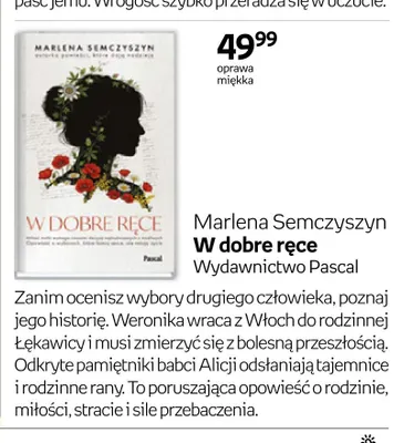 Książka W dobre ręce Marlena Semczyszyn promocja w Empik