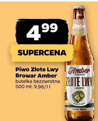 Piwo Złote Lwy Browar Amber promocja w Netto