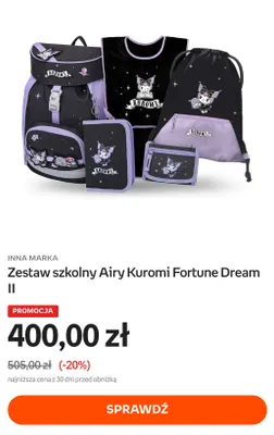 Zestaw szkolny Airy Kuromi Fortune Dream II promocja w Empik