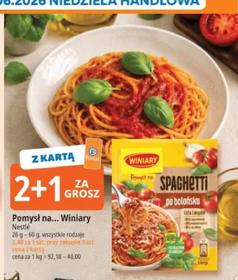 Pomysł na... Spaghetti po bolońsku Winiary promocja w Leclerc