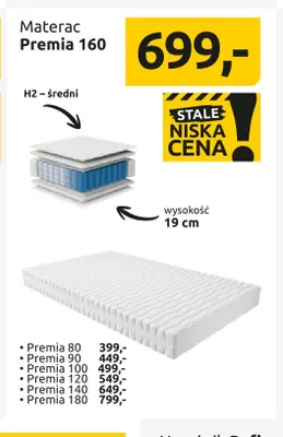 Materac Premia 180 promocja w Black Red White