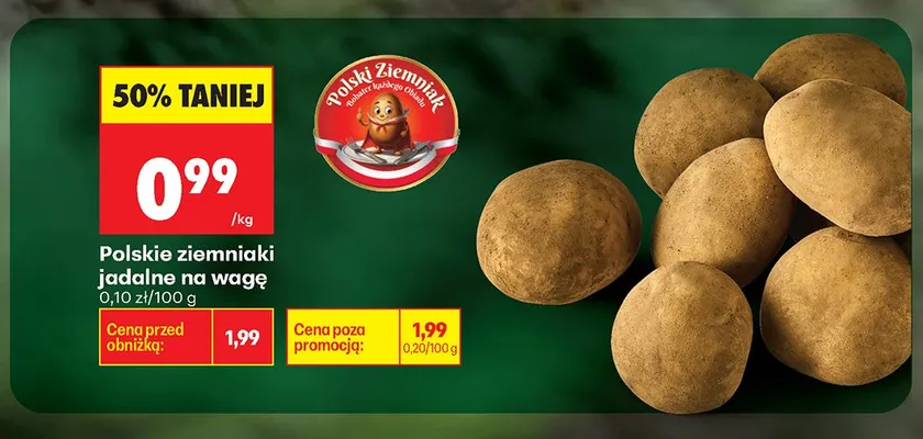 Ziemniaki jadalne polskie na wagę promocja w Biedronka