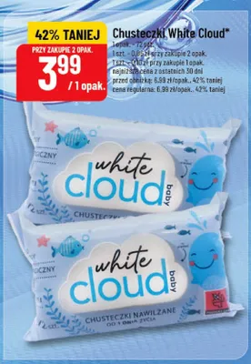 Chusteczki nawilżane dla niemowląt White Cloud Baby promocja w POLOmarket