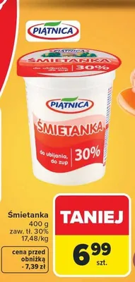Śmietanka Piątnica promocja w Carrefour