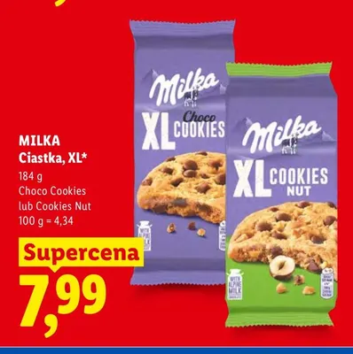 Ciastka XL Choco Cookies Milka promocja w Lidl
