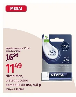 Pielęgnacyjna pomadka do ust Men promocja w Rossmann