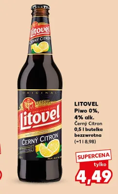Piwo bezalkoholowe Černý Citron Litovel promocja w Kaufland