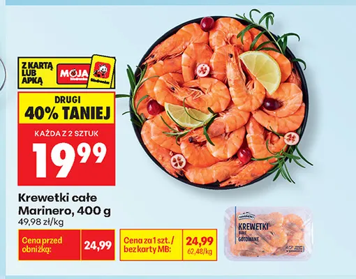 Krewetki całe Marinero promocja w Biedronka