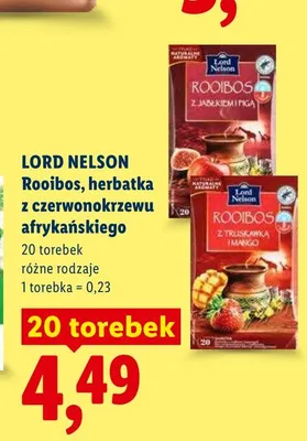 Herbatka Lord Nelson Rooibos z jabłkiem i pigwą promocja w Lidl