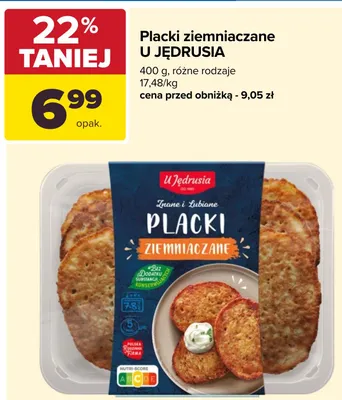 Placki ziemniaczane U Jędrusia promocja w Carrefour