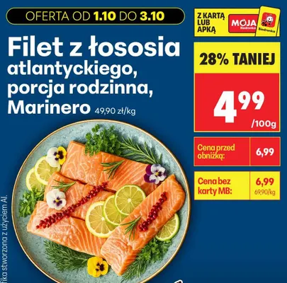 Filet z łososia atlantyckiego porcja rodzinna Marinero promocja w Biedronka