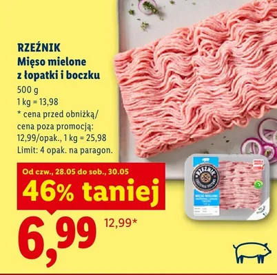 Mięso mielone z łopatki i boczku promocja w Lidl