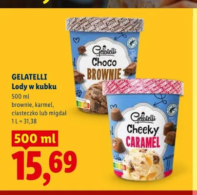 Lody w kubku GELATELLI brownie promocja w Lidl