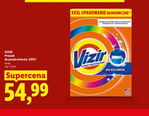 Proszek do prania kolorów Vizir XXXL promocja w Lidl