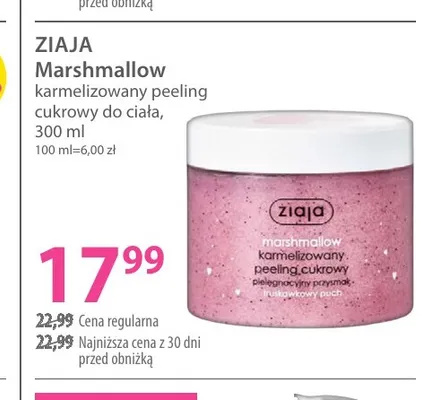 Karmelizowany peeling cukrowy do ciała Marshmallow Ziaja promocja w Hebe