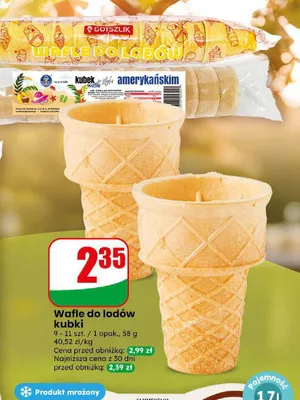 Wafle do lodów kubki Gotszlik promocja w Dino
