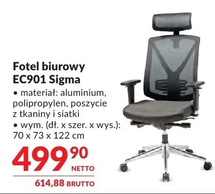 Fotel biurowy EC901 Sigma promocja w Makro