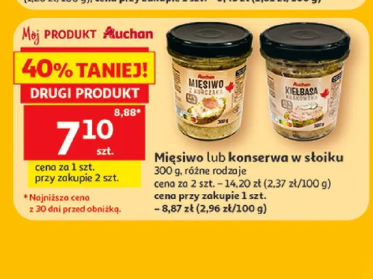 Konserwa w słoiku Auchan promocja w Auchan