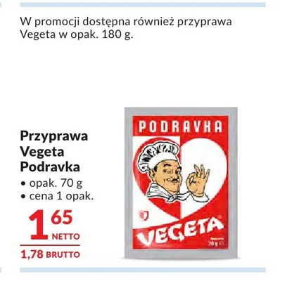 Przyprawa Vegeta Podravka promocja w Makro