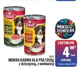 Mokra karma dla psa z wołowiną Basil promocja w Tomi Markt