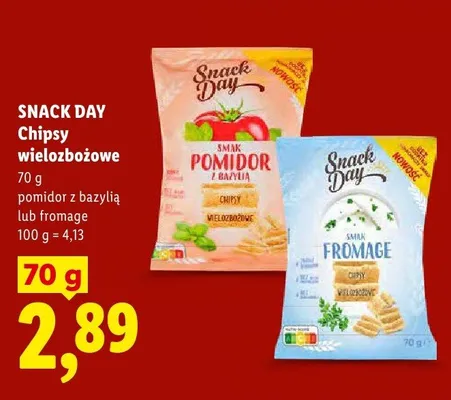 Chipsy wielozbożowe fromage Snack Day promocja w Lidl