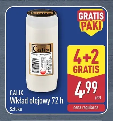 Wkład olejowy Calix 72h promocja w Aldi