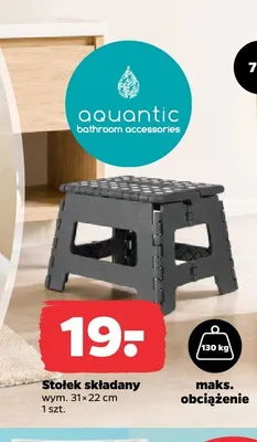 Stołek składany Aquantic promocja w Netto