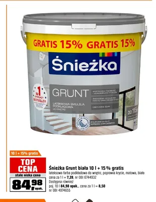 Farba podkładowa Śnieżka Grunt biała promocja w OBI