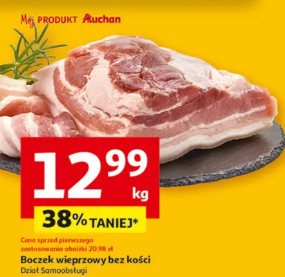 Boczek wieprzowy bez kości promocja w Auchan