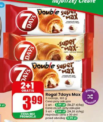 Rogal 7Days Double Super Max o smaku kakaowo-waniliowym promocja w Dino