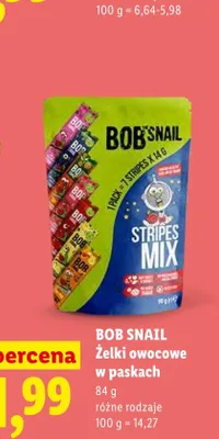 Żelki owocowe w paskach BOB SNAIL Stripes Mix promocja w Lidl