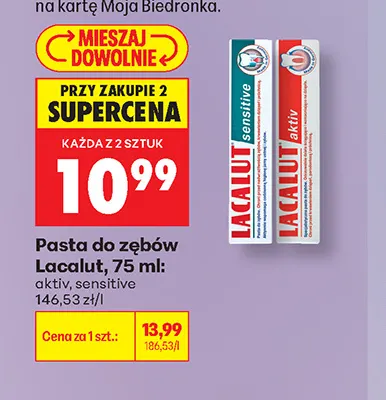 Pasta do zębów Lacalut Aktiv promocja w Biedronka